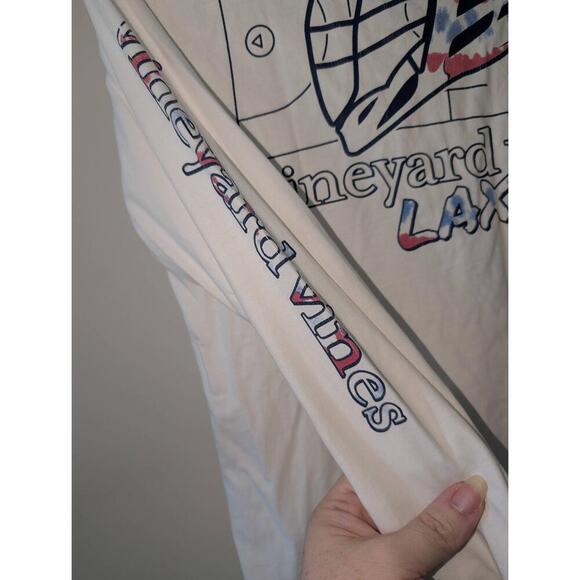 Vineyard Vines Shirt Boys Size Small White Long Sleeve Chest Pocket Graphic Logo - Picture 5 of 5